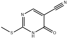 4-Hydroxy-2-(methylthio)pyrimidine-5-carbonitrile 化学構造式