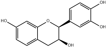 (2S)-2-(3,4-ジヒドロキシフェニル)-3,4-ジヒドロ-2H-1-ベンゾピラン-3β,7-ジオール 化学構造式