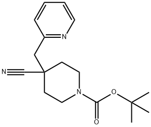 4-氰基-4-(吡啶-2-基甲基)哌啶-1-羧酸叔丁酯 结构式
