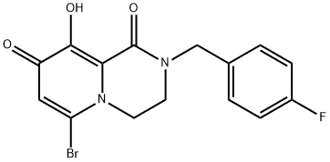 6-溴-2-[(4-氟苯基)甲基]-3,4-二氢-9-羟基-2H-吡啶并[1,2-A]吡嗪-1,8-二酮,895133-42-3,结构式