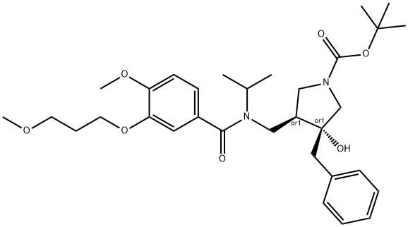 Trans-methyl-1-benzyl-4-methyl-pyrrolidine-3-carboxylate Structure