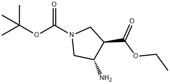 (3R,4S)-1-tert-butyl 3-ethyl 4-aMinopyrrolidine-1,3-dicarboxylate Structure