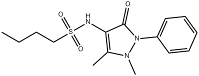 N-(1,5-二甲基-2-苯基-3-氧代-2,3-二氢-4-吡唑基)丁烷-1-磺酰胺, 895767-41-6, 结构式