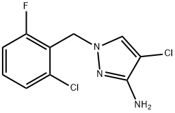 [4-氯-1-(2-氯-6-氟-苄基)吡唑-3-基]胺 结构式