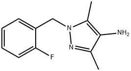 [1-(2-氟苄基)-3,5-二甲基-吡唑-4-基]胺,895929-68-7,结构式