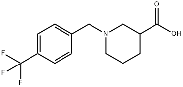 1-(4-TRIFLUOROMETHYL-BENZYL)-PIPERIDINE-3-CARBOXYLIC ACID HYDROCHLORIDE,896046-07-4,结构式