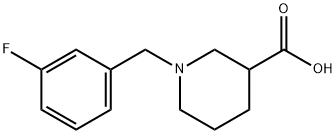 1-[(3-氟苯基)甲基]-3-哌啶甲酸 结构式