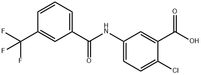 2-CHLORO-5-(3-(TRIFLUOROMETHYL)BENZAMIDO)BENZOIC ACID Struktur