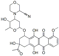 4-[6-[(3-acetyl-3,5,12-trihydroxy-10-methoxy-6,11-dioxo-2,4-dihydro-1H -tetracen-1-yl)oxy]-3-hydroxy-2-methyl-oxan-4-yl]morpholine-3-carbonit rile Structure