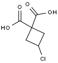 3-chlorocyclobutane-1,1-dicarboxylic acid, 89639-43-0, 结构式