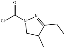 1H-Pyrazole-1-carbonyl chloride, 3-ethyl-4,5-dihydro-4-methyl- (9CI) 化学構造式