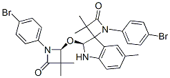 (S)-1-(4-BROMOPHENYL)-2'-((S)-1-(4-BROMOPHENYL)-3,3-DIMETHYL-4-OXOAZETIDIN-2-YLOXY)-3,3,5'-TRIMETHYLSPIRO[AZETIDINE-2.3'-INDOLINE]-4-ONE 化学構造式