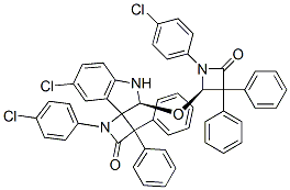 (S)-5'-CHLORO-1-(4-CHLOROPHENYL)-2'-((R)-1-(4-CHLOROPHENYL)-4-OXO-3,3-DIPHENYLAZETIDIN-2-YLOXY)-3,3-DIPHENYLSPIRO[AZETIDINE-2.3'-INDOLINE]-4-ONE 结构式