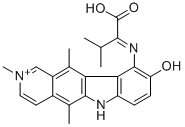 10-((1-carboxy-2-methylpropylidene)amino)-9-hydroxy-2-methylellipticinium 结构式