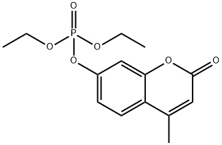 りん酸=ジエチル=4-メチル-2-オキソ-2H-1-ベンゾピラン-7-イル 化学構造式