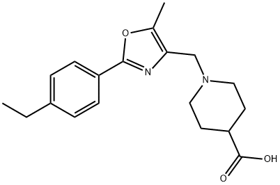 1-[[2-(4-乙基苯基)-5-甲基-恶唑-4-基]甲基]4-哌啶甲酸 结构式