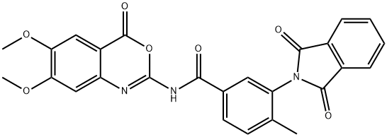 N-(6,7-DIMETHOXY-4-OXO-4H-3,1-BENZOXAZIN-2-YL)-3-(1,3-DIHYDRO-1,3-DIOXO-2H-ISOINDOL-2-YL)-4-METHYL-BENZAMIDE Structure