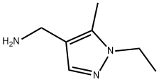 [(1-エチル-5-メチル-1H-ピラゾール-4-イル)メチル]アミン 化学構造式