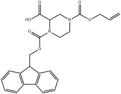 1-{[(9H-芴-9-基)甲氧基]羰基}-4-[(丙-2-烯-1-基氧基)羰基]哌嗪-2-羧酸,898289-65-1,结构式