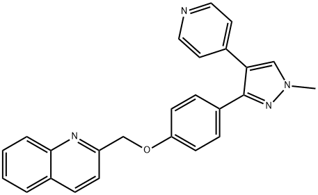 Quinoline, 2-[[4-[1-methyl-4-(4-pyridinyl)-1H-pyrazol-3-yl]phenoxy]methyl]- Struktur