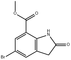 5-溴-2-氧代吲哚啉-7-甲酸甲酯 结构式