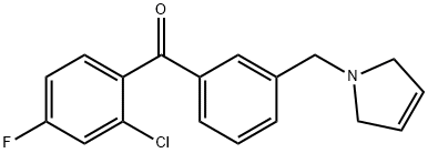 2-CHLORO-4-FLUORO-3'-(3-PYRROLINOMETHYL) BENZOPHENONE Structure
