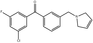 (3-氯-5-氟苯基)(3-((2,5-二氢-1H-吡咯-1-基)甲基)苯基)甲酮, 898749-41-2, 结构式