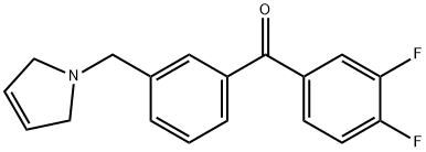 3,4-DIFLUORO-3'-(3-PYRROLINOMETHYL) BENZOPHENONE 化学構造式
