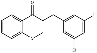3-(3-クロロ-5-フルオロフェニル)-2'-チオメチルプロピオフェノン 化学構造式