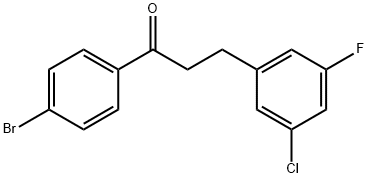4'-ブロモ-3-(3-クロロ-5-フルオロフェニル)プロピオフェノン 化学構造式