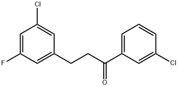 3'-クロロ-3-(3-クロロ-5-フルオロフェニル)プロピオフェノン 化学構造式