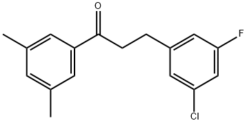 3-(3-クロロ-5-フルオロフェニル)-3',5'-ジメチルプロピオフェノン 化学構造式