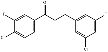 4'-クロロ-3-(3-クロロ-5-フルオロフェニル)-3'-フルオロプロピオフェノン 化学構造式