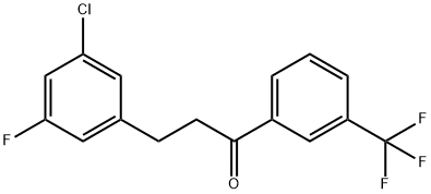 3-(3-クロロ-5-フルオロフェニル)-3'-トリフルオロメチルプロピオフェノン 化学構造式