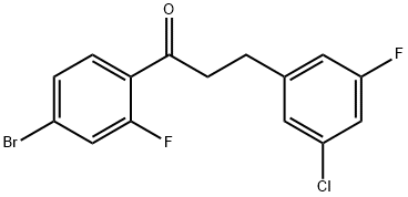 4'-ブロモ-3-(3-クロロ-5-フルオロフェニル)-2'-フルオロプロピオフェノン 化学構造式