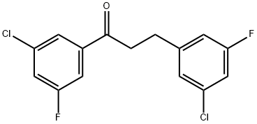 3'-クロロ-3-(3-クロロ-5-フルオロフェニル)-5'-フルオロプロピオフェノン 化学構造式