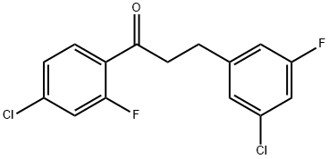 4'-クロロ-3-(3-クロロ-5-フルオロフェニル)-2'-フルオロプロピオフェノン 化学構造式