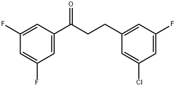 3-(3-クロロ-5-フルオロフェニル)-3',5'-ジフルオロプロピオフェノン 化学構造式