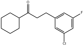 2-(3-クロロ-5-フルオロフェニル)エチルシクロヘキシルケトン 化学構造式