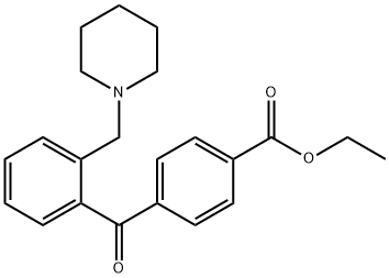 4'-カルボエトキシ-2-ピペリジノメチルベンゾフェノン 化学構造式