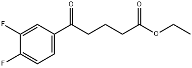 5-(3,4-ジフルオロフェニル)-5-オキソ吉草酸エチル 化学構造式