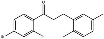 4'-ブロモ-3-(2,5-ジメチルフェニル)-2'-フルオロプロピオフェノン 化学構造式