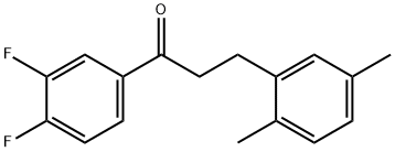 3',4'-ジフルオロ-3-(2,5-ジメチルフェニル)プロピオフェノン 化学構造式