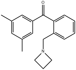 2'-アゼチジノメチル-3,5-ジメチルベンゾフェノン 化学構造式