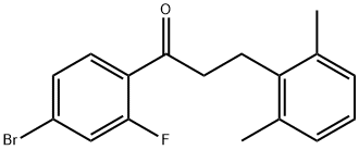 4'-ブロモ-3-(2,6-ジメチルフェニル)-2'-フルオロプロピオフェノン 化学構造式