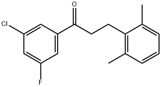 3'-クロロ-3-(2,6-ジメチルフェニル)-5'-フルオロプロピオフェノン 化学構造式