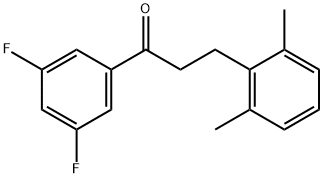 3',5'-ジフルオロ-3-(2,6-ジメチルフェニル)プロピオフェノン 化学構造式
