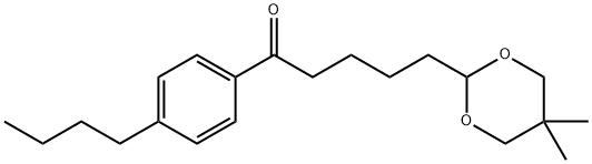 4'-N-ブチル-5-(5,5-ジメチル-1,3-ジオキサン-2-イル)バレロフェノン 化学構造式