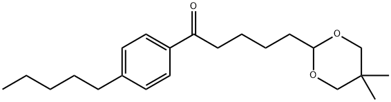 5-(5,5-ジメチル-1,3-ジオキサン-2-イル)-4'-ペンチルバレロフェノン 化学構造式