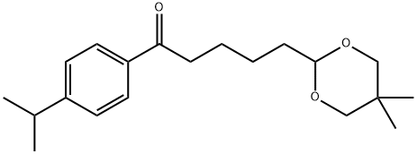 5-(5,5-ジメチル-1,3-ジオキサン-2-イル)-4'-イソプロピルバレロフェノン 化学構造式